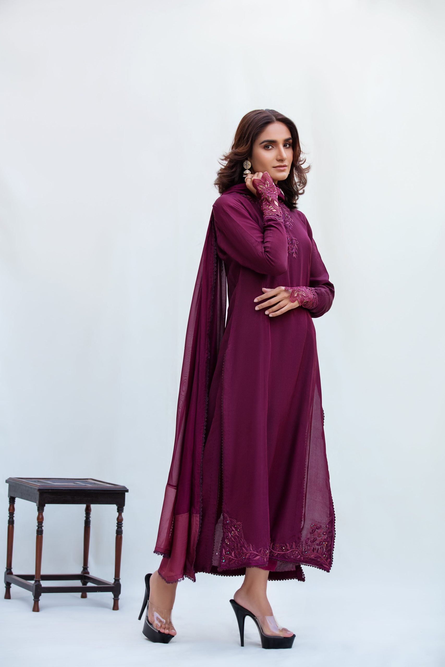 luxe Pret 23- A classic deep maroon