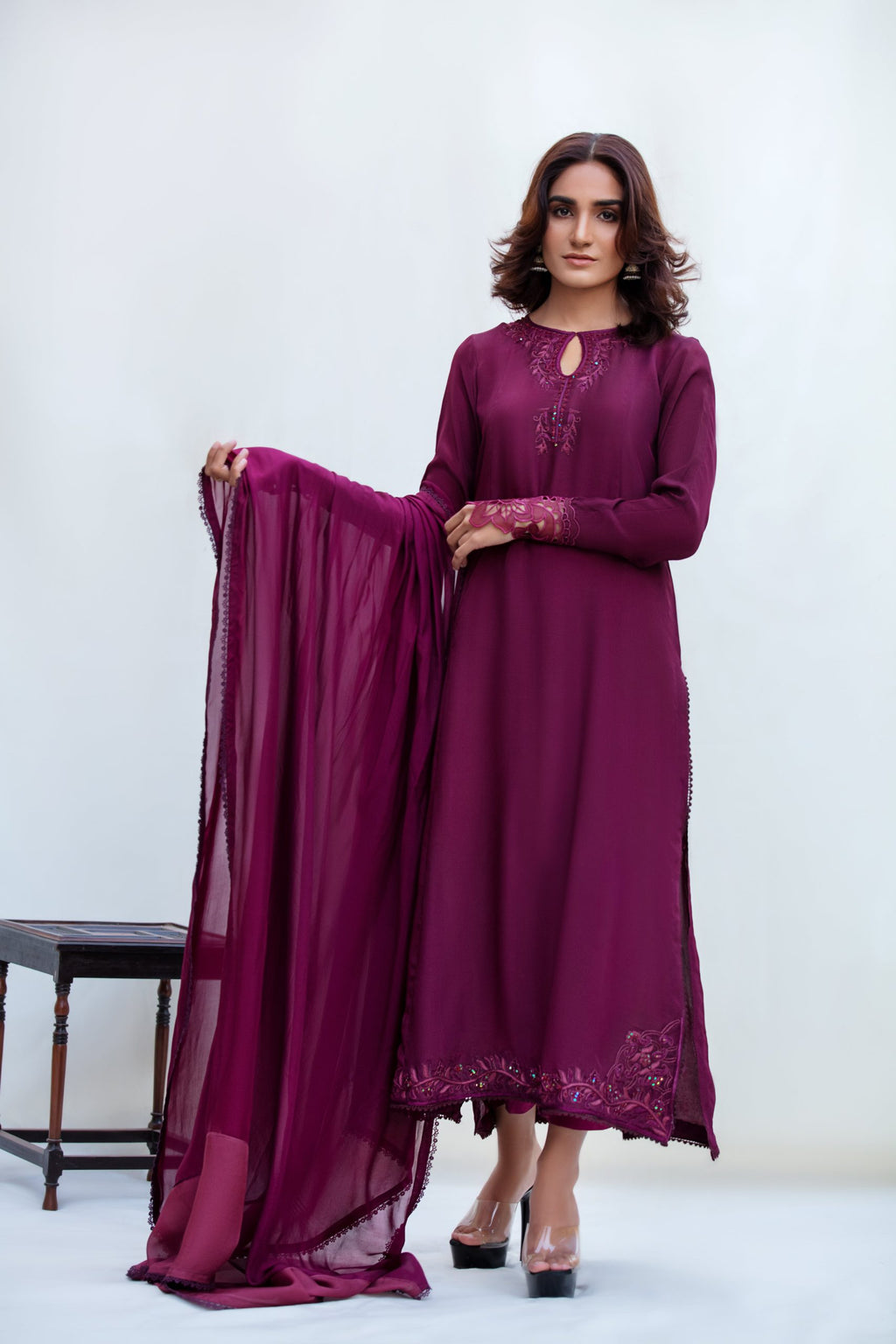 luxe Pret 23- A classic deep maroon